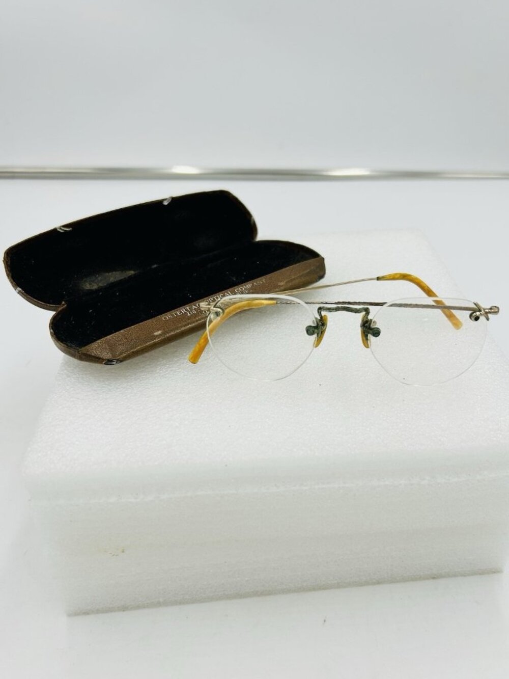 Ostertag Optical Wire Rim Eyeglasses & Case - 1/10 12K GF Gold Filled